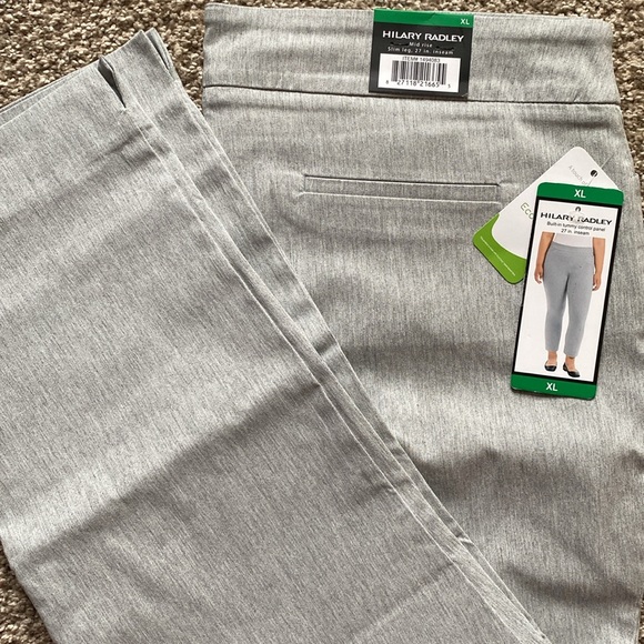 HILARY RADLEY GRAY MID RISE BUILT-IN TUMMY CONTROL PANEL SLIM LEG PANT 🌟NWT🌟 - Picture 6 of 15